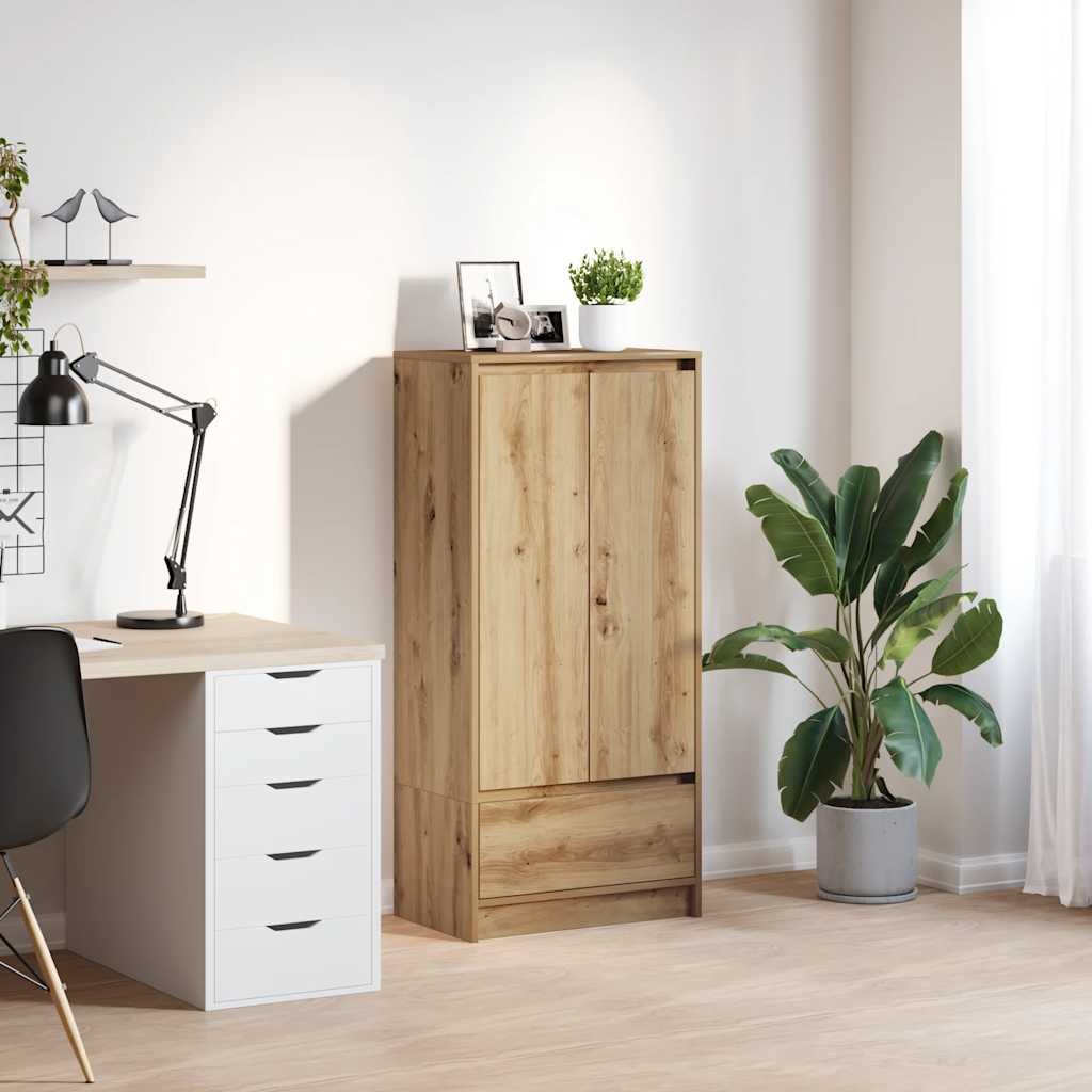 Armadio con Cassetto Rovere Artigianale 55,5x34x119,5 cm
