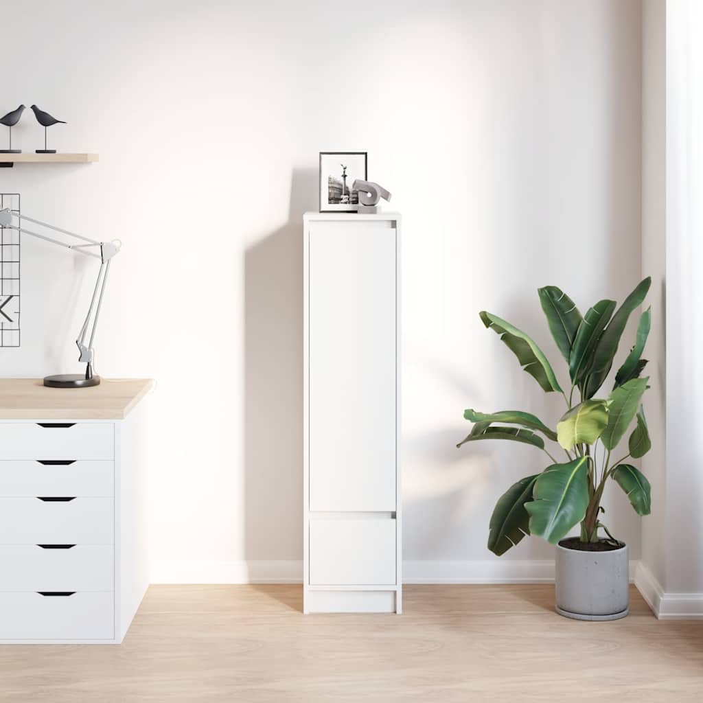 Credenza Bianca 29,5x34x119,5 cm in Legno Multistrato