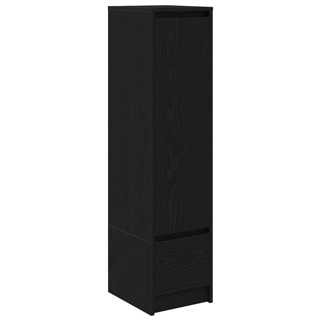 Credenza Rovere Nero 29,5x34x119,5 cm in Legno Multistrato