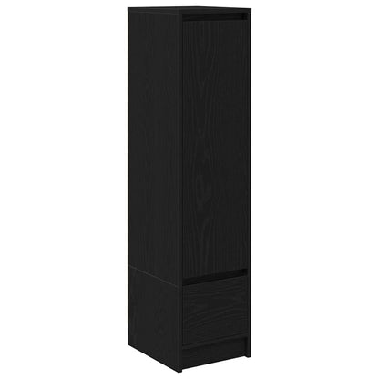 Credenza Rovere Nero 29,5x34x119,5 cm in Legno Multistrato