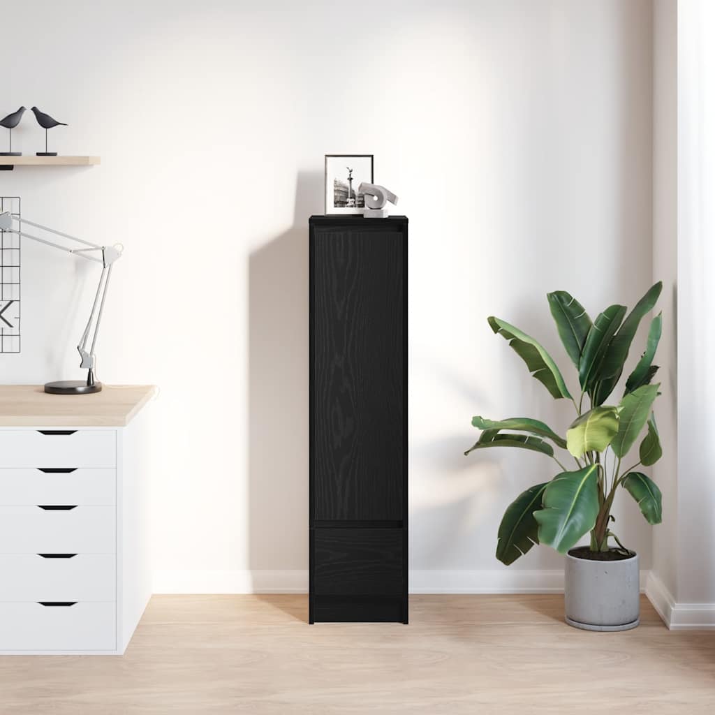 Credenza Rovere Nero 29,5x34x119,5 cm in Legno Multistrato