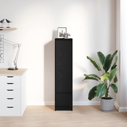 Credenza Rovere Nero 29,5x34x119,5 cm in Legno Multistrato