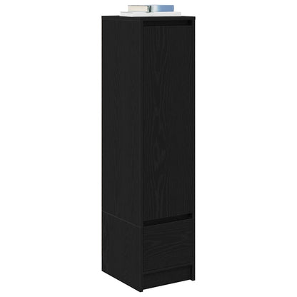 Credenza Rovere Nero 29,5x34x119,5 cm in Legno Multistrato