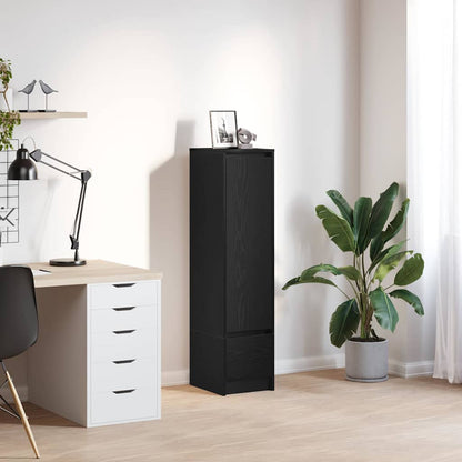 Credenza Rovere Nero 29,5x34x119,5 cm in Legno Multistrato