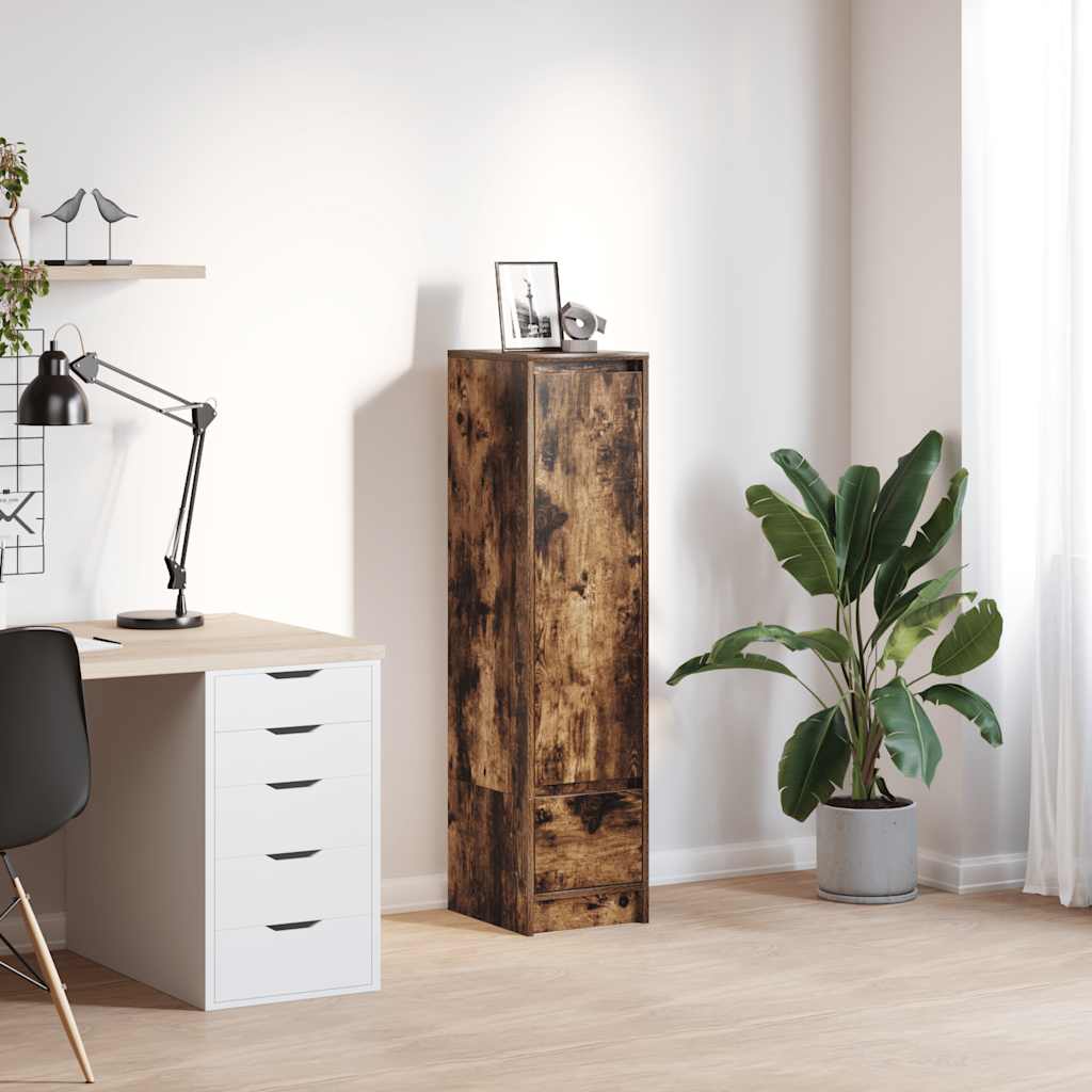 Credenza Rovere Fumo 29,5x34x119,5 cm in Legno Multistrato