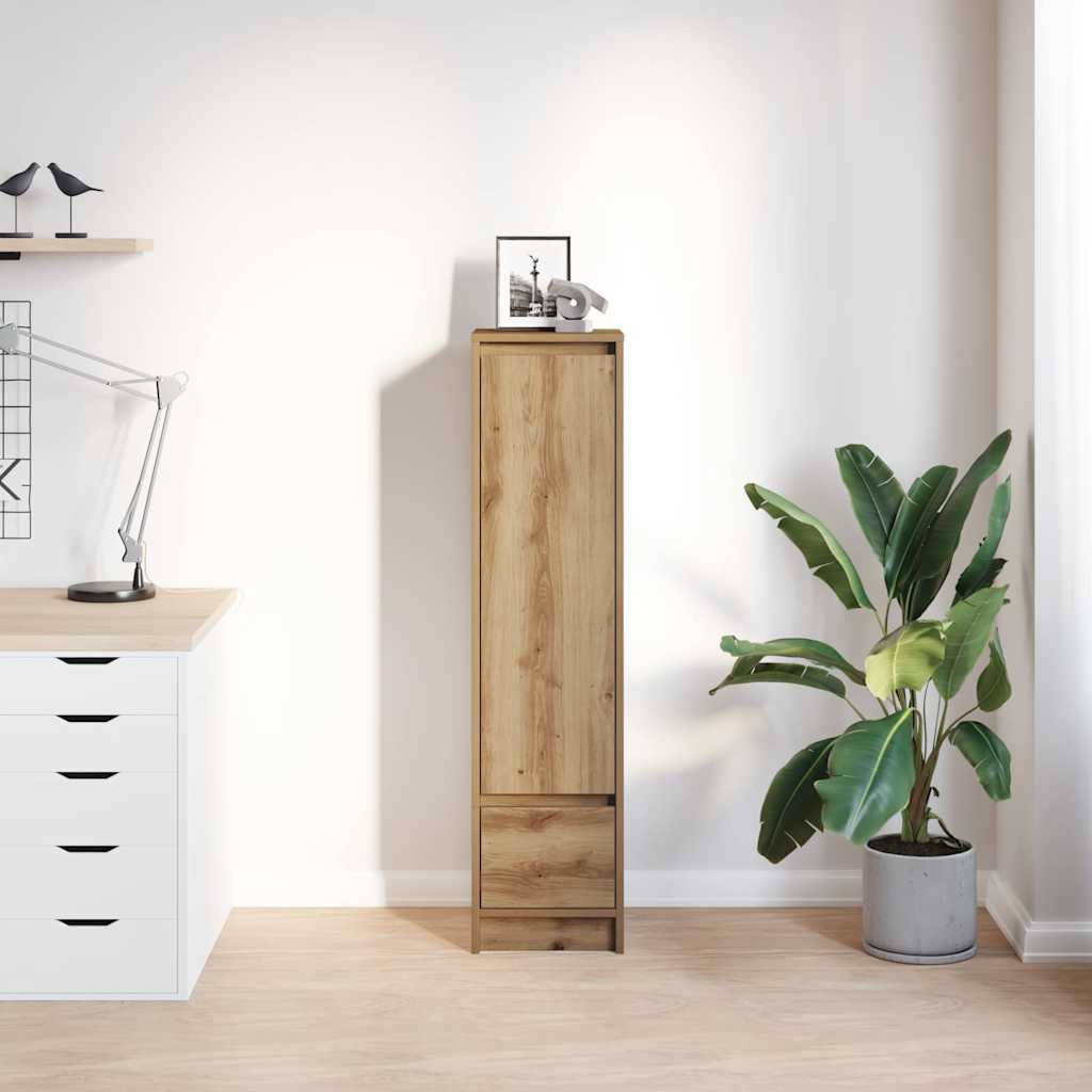 Credenza Alta Rovere Artigianale 29,5x34x119,5 cm in Truciolato