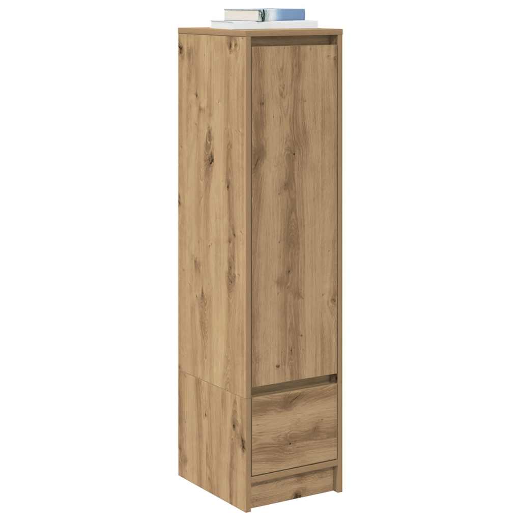 Credenza Alta Rovere Artigianale 29,5x34x119,5 cm in Truciolato