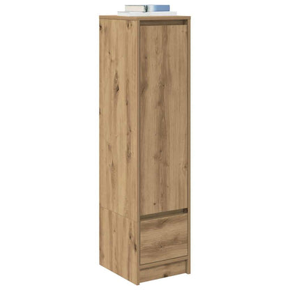 Credenza Alta Rovere Artigianale 29,5x34x119,5 cm in Truciolato