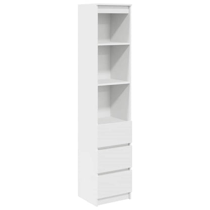 Credenza Bianca 37,5x35x180 cm in Legno Multistrato