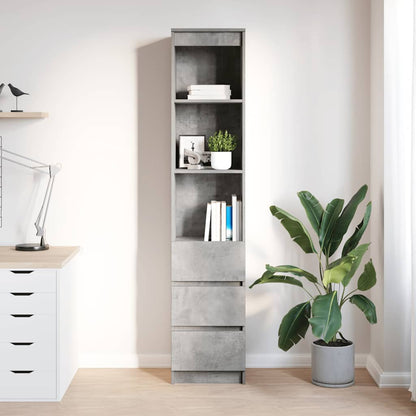 Credenza Grigio Cemento 37,5x35x180 cm in Legno Multistrato