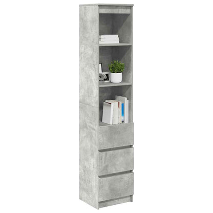 Credenza Grigio Cemento 37,5x35x180 cm in Legno Multistrato