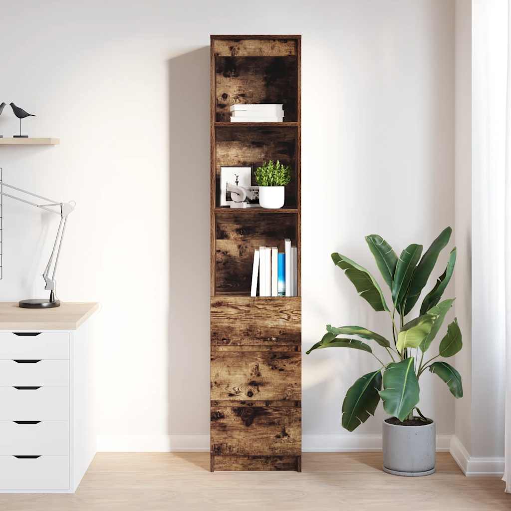 Credenza Rovere Fumo 37,5x35x180 cm in Legno Multistrato