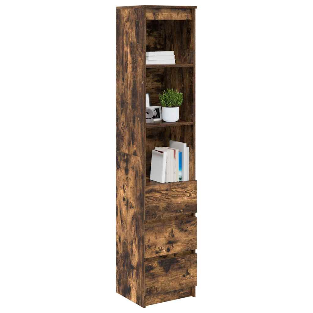 Credenza Rovere Fumo 37,5x35x180 cm in Legno Multistrato
