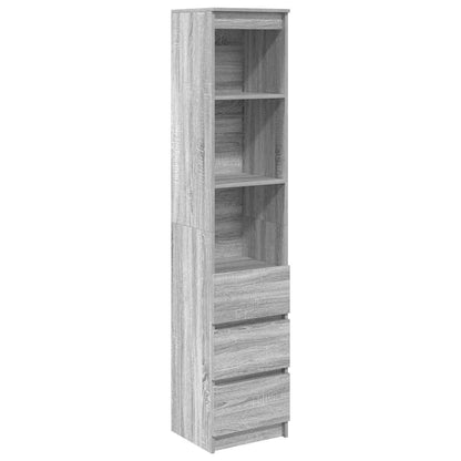 Credenza Grigio Sonoma 37,5x35x180 cm in Legno Multistrato