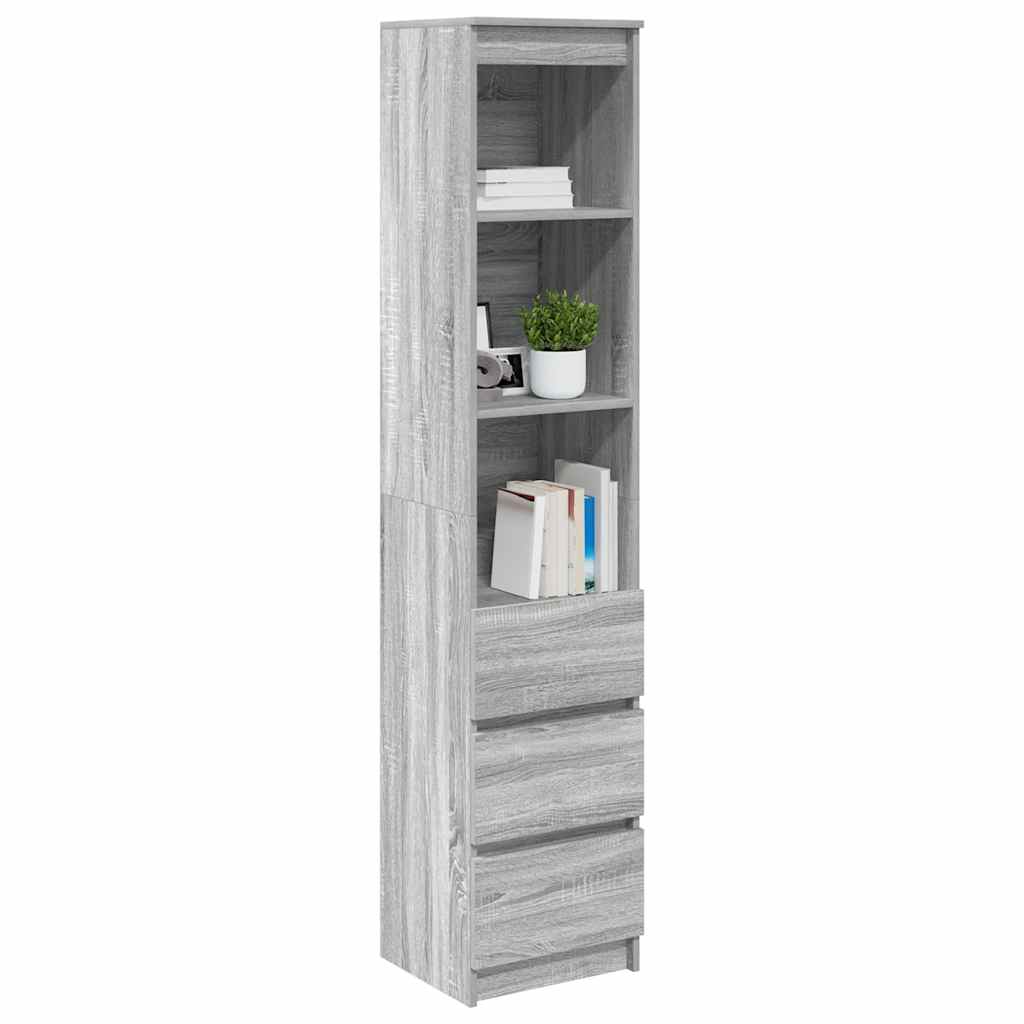 Credenza Grigio Sonoma 37,5x35x180 cm in Legno Multistrato