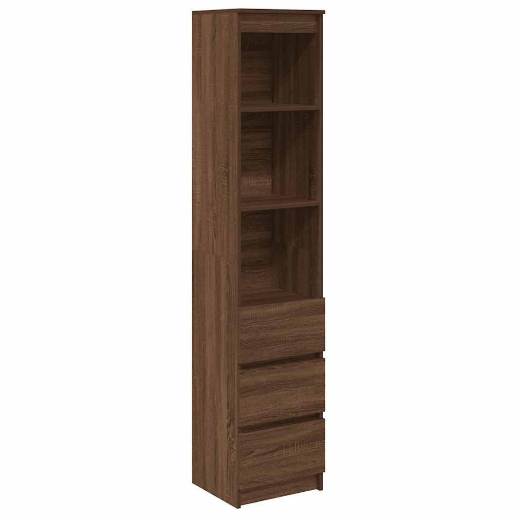 Credenza Rovere Marrone 37,5x35x180 cm in Legno Multistrato