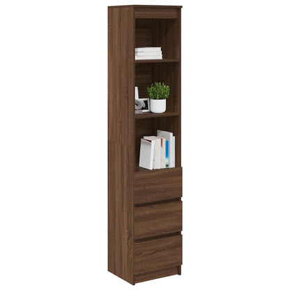 Credenza Rovere Marrone 37,5x35x180 cm in Legno Multistrato