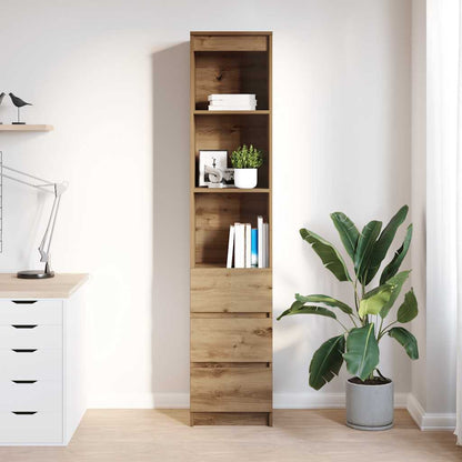 Credenza Alta Rovere Artigianale 37,5x35x180 cm in Truciolato