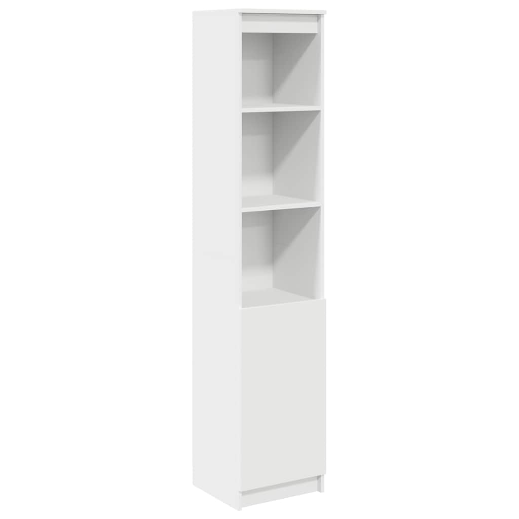 Credenza Bianca 37,5x35x180 cm in Legno Multistrato