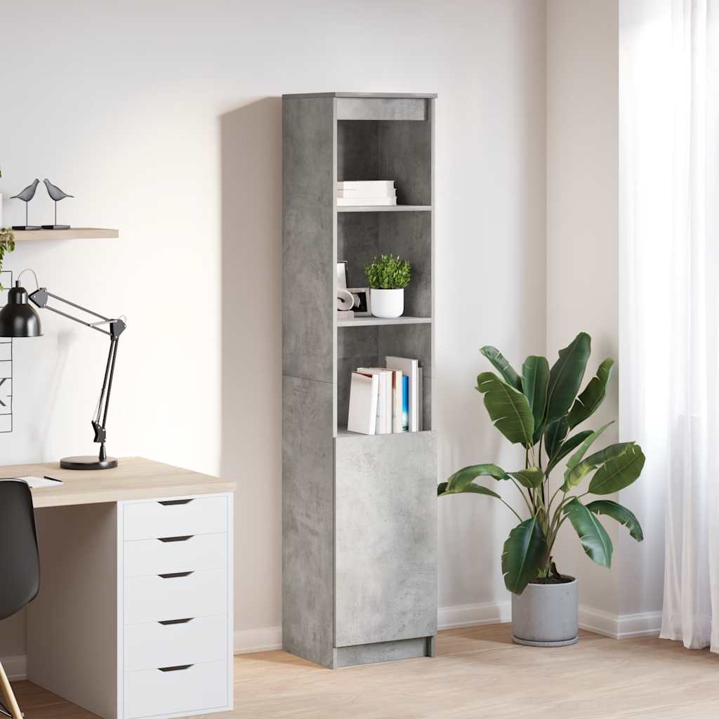 Credenza Grigio Cemento 37,5x35x180 cm in Legno Multistrato