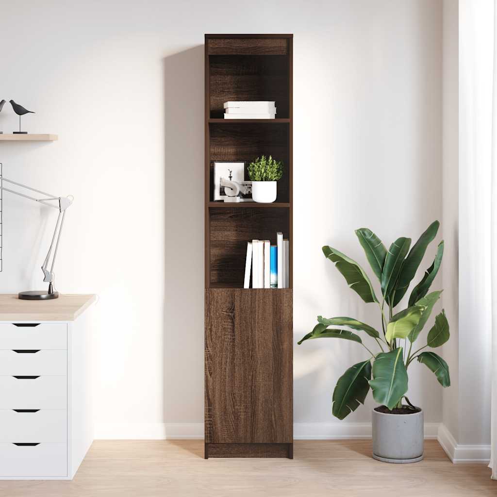 Credenza Rovere Marrone 37,5x35x180 cm in Legno Multistrato