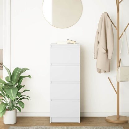 Credenza Bianca 37,5x35x99 cm in Legno Multistrato