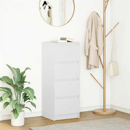 Credenza Bianca 37,5x35x99 cm in Legno Multistrato