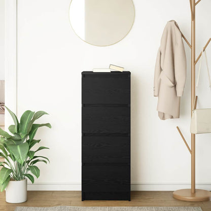 Credenza Rovere Nero 37,5x35x99 cm in Legno Multistrato