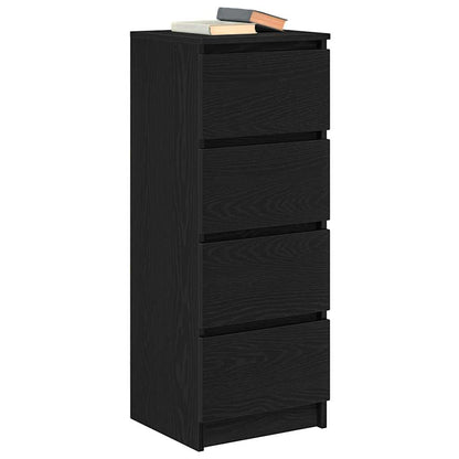 Credenza Rovere Nero 37,5x35x99 cm in Legno Multistrato