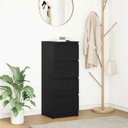 Credenza Rovere Nero 37,5x35x99 cm in Legno Multistrato