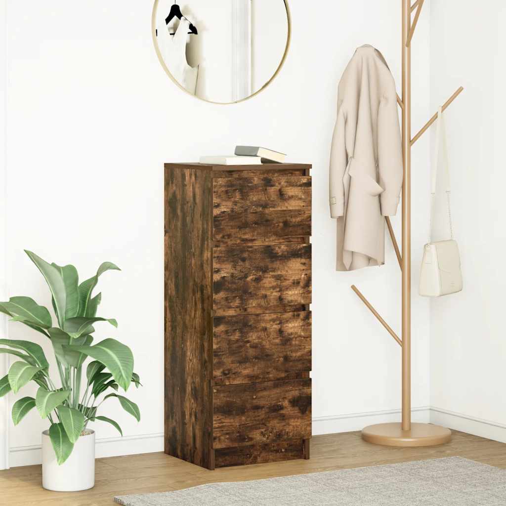 Credenza Rovere Fumo 37,5x35x99 cm in Legno Multistrato