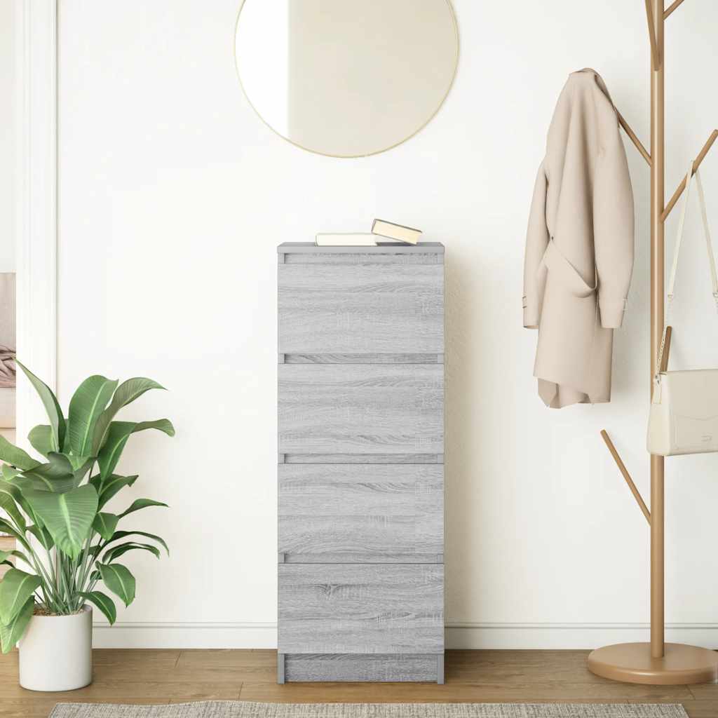 Credenza Grigio Sonoma 37,5x35x99 cm in Legno Multistrato