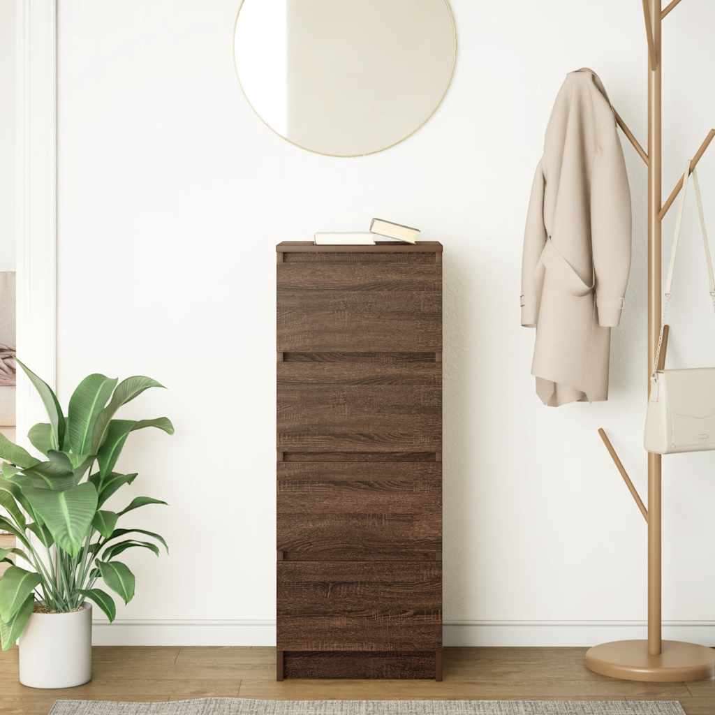 Credenza Rovere Marrone 37,5x35x99 cm in Legno Multistrato