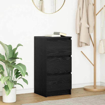 Credenza Rovere Nero 37,5x35x76 cm in Legno Multistrato