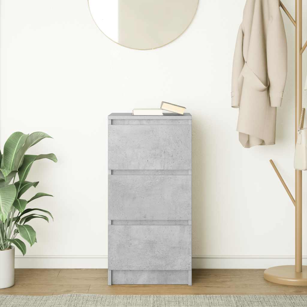 Credenza Grigio Cemento 37,5x35x76 cm in Legno Multistrato