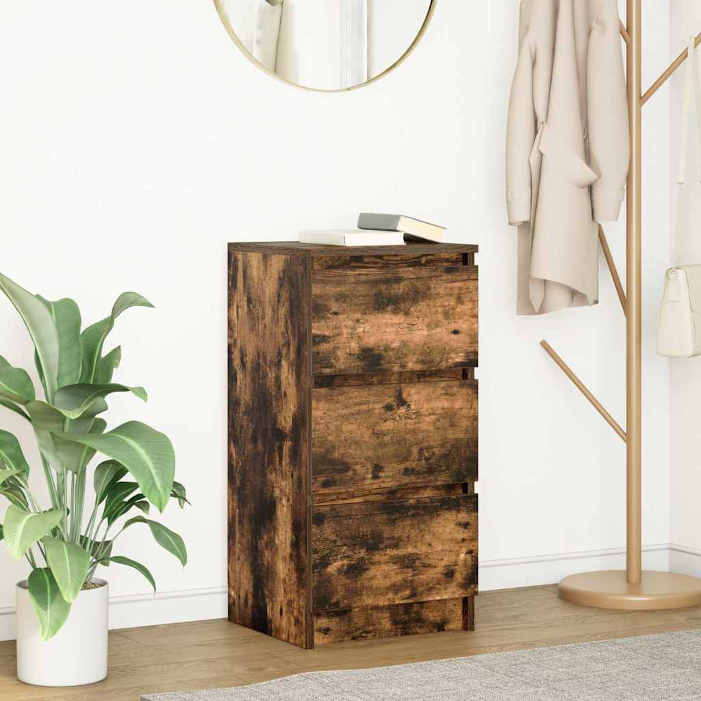 Credenza Rovere Fumo 37,5x35x76 cm in Legno Multistrato