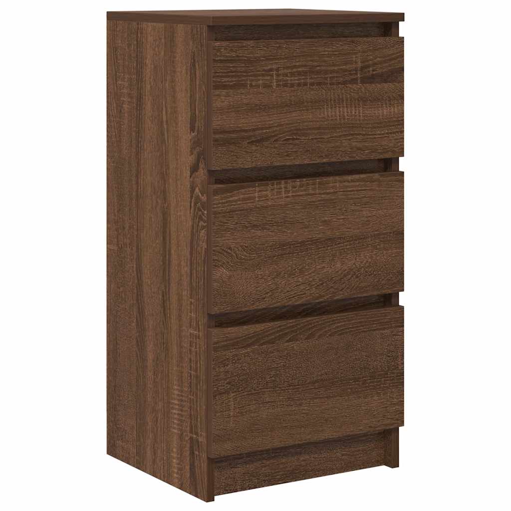 Credenza Rovere Marrone 37,5x35x76 cm in Legno Multistrato