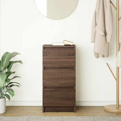 Credenza Rovere Marrone 37,5x35x76 cm in Legno Multistrato