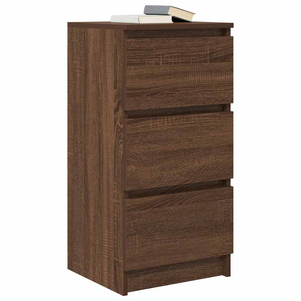 Credenza Rovere Marrone 37,5x35x76 cm in Legno Multistrato