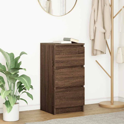 Credenza Rovere Marrone 37,5x35x76 cm in Legno Multistrato