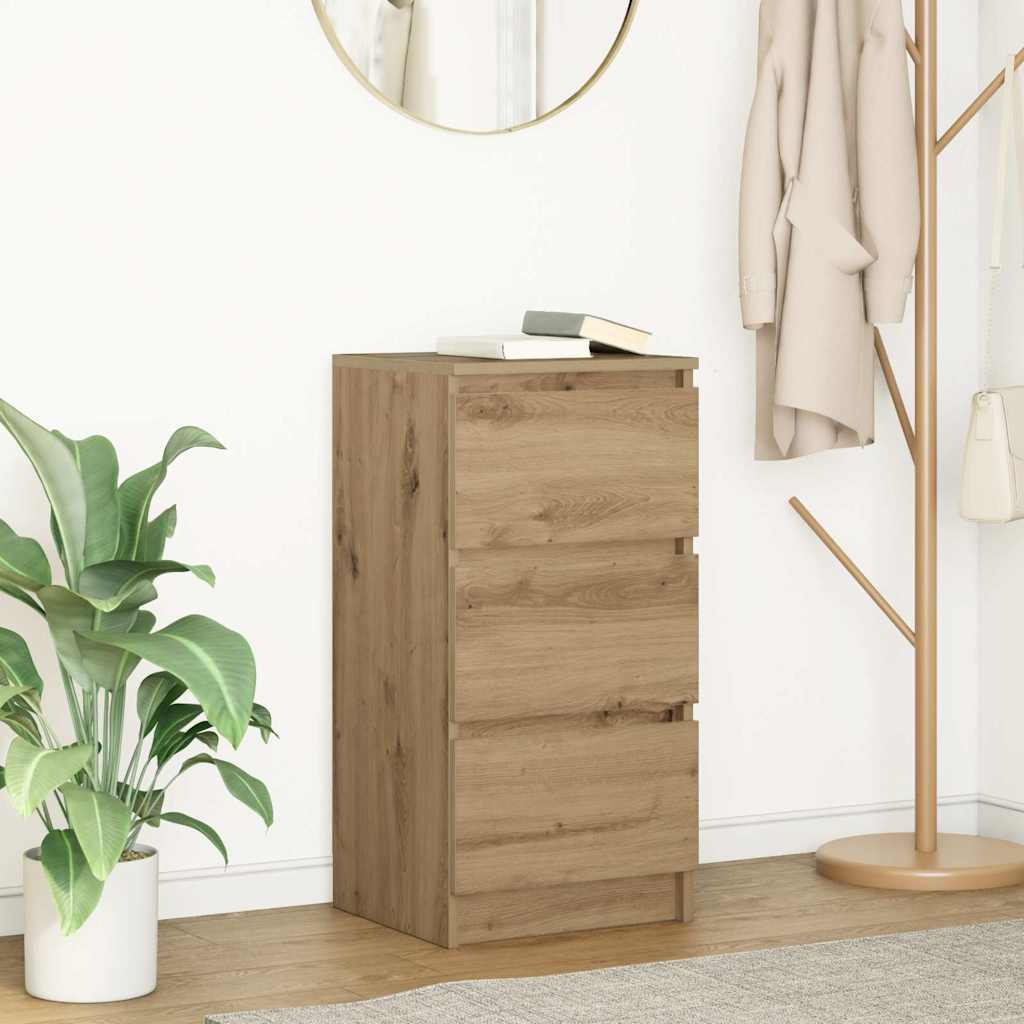 Credenza Rovere Artigianale 37,5x35x76 cm in Legno Multistrato