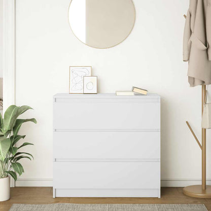 Credenza Bianca 80x35x76 cm in Legno Multistrato