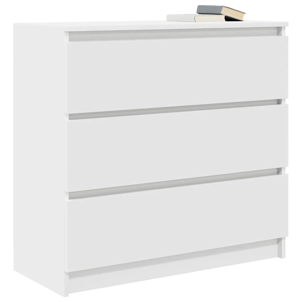 Credenza Bianca 80x35x76 cm in Legno Multistrato