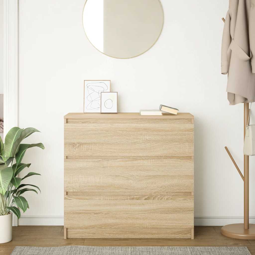 Credenza Rovere Sonoma 80x35x76 cm in Legno Multistrato