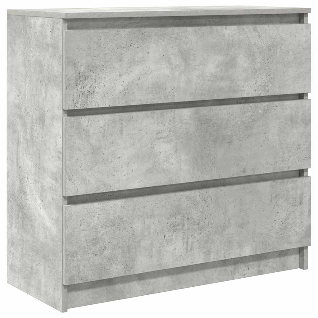 Credenza Grigio Cemento 80x35x76 cm in Legno Multistrato