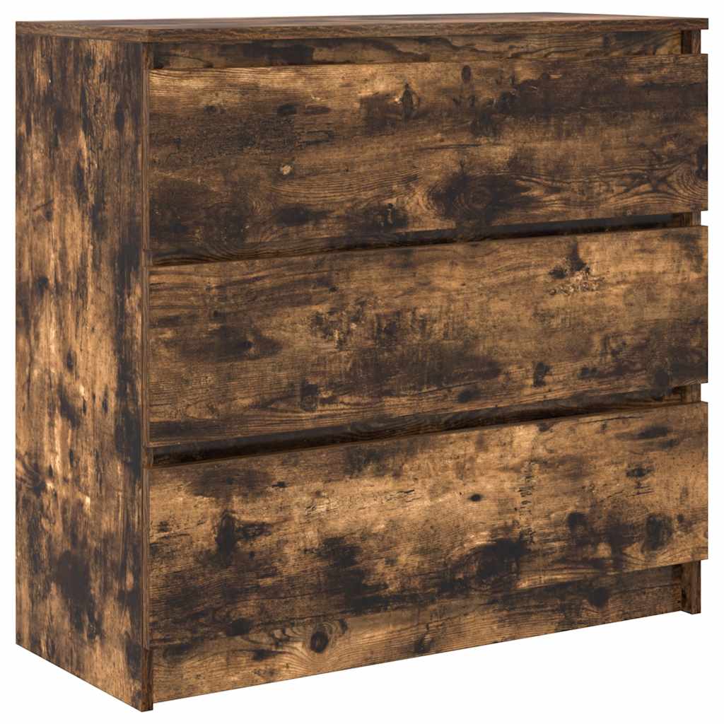 Credenza Rovere Fumo 80x35x76 cm in Legno Multistrato