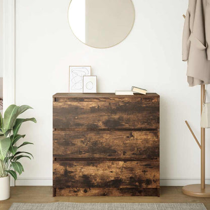Credenza Rovere Fumo 80x35x76 cm in Legno Multistrato