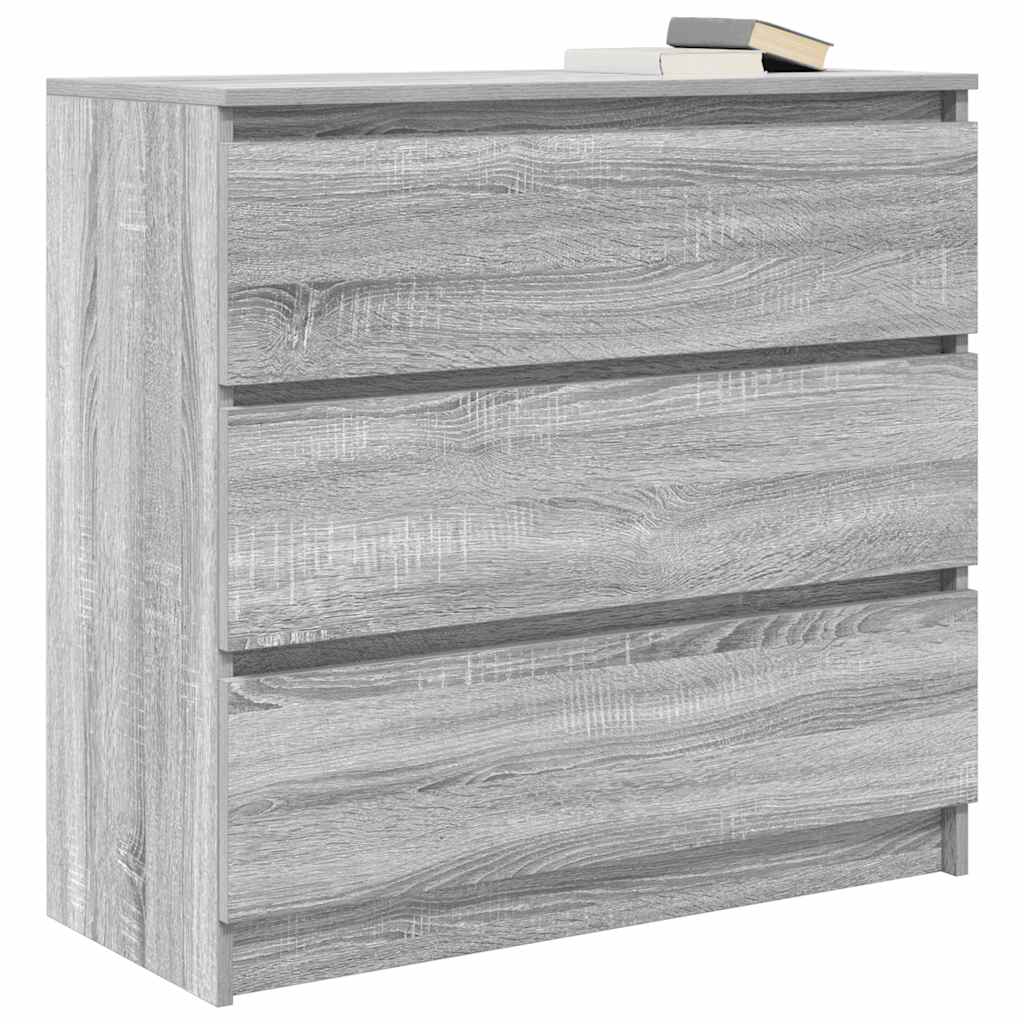 Credenza Grigio Sonoma 80x35x76 cm in Legno Multistrato