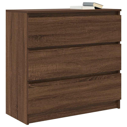 Credenza Rovere Marrone 80x35x76 cm in Legno tecnico
