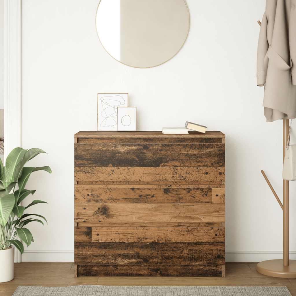 Credenza Legno Antico 80x35x76 cm in Legno Multistrato